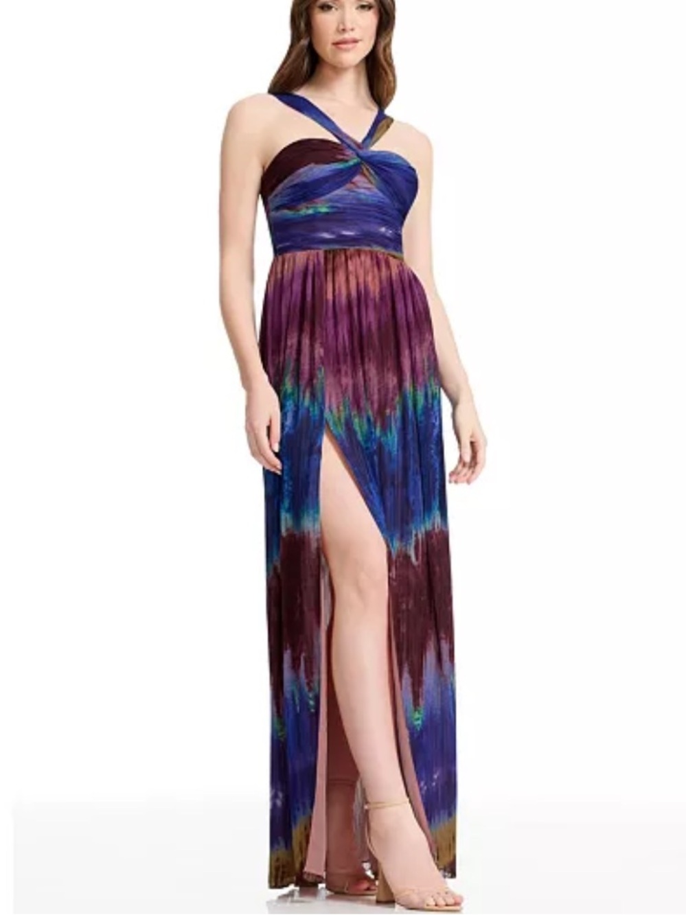 Dress The Population Womens Tau Colorful Maxi Dress Gown size large NWT - Picture 2 of 10
